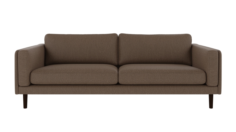 224561 b sb A Braden sofa 3-seater brown fabric Sandra #103 (c2) brown oak legs.