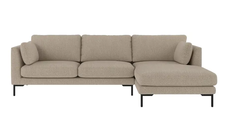 129863 b sb A Corwin sofa 3,5-seater-chaise longue R dark beige fabric Sandra #904 (c2).
