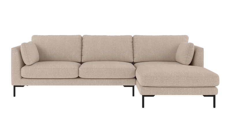 129853 b sb A Corwin sofa 3,5-seater-chaise longue R light beige fabric Sandra #903 (c2).