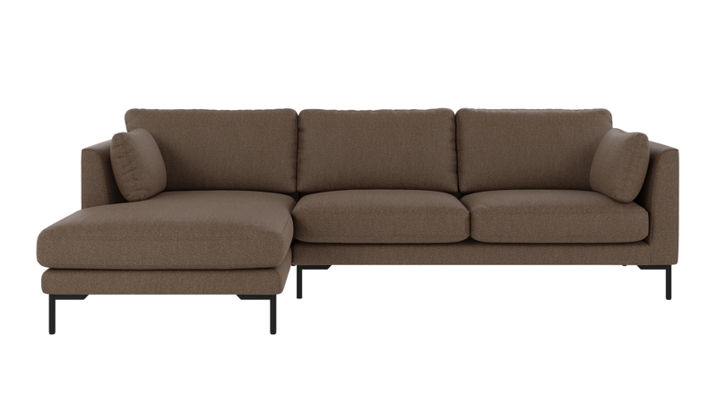 129875 b sb A Corwin sofa 3,5-seater-chaise longue L brown fabric Sandra #103 (c2).