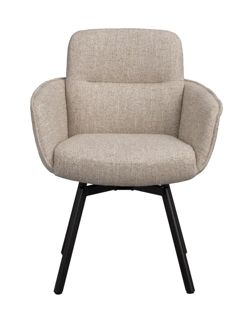 152463 b sb a Roswell swivel arm chair light beige brown metal B.