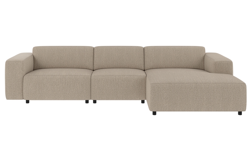 150023 b sb A Willard sofa 4-seater-chaise longue R dark beige fabric Sandra #904 (c2).