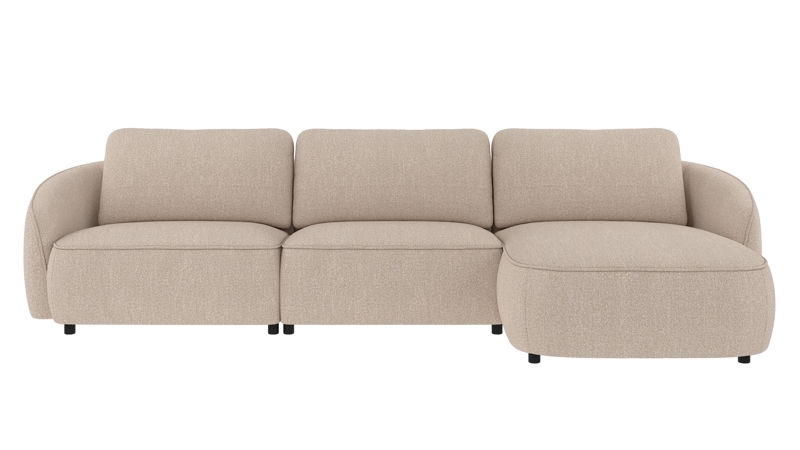 242153 b sb A Norris sofa 4-seater-chaise longue R light beige fabric Sandra #903 (c2).