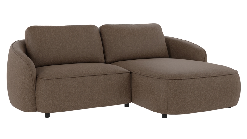 242172 b sb B Norris sofa 3-seater-chaise longue R brown fabric Sandra #103 (c2).