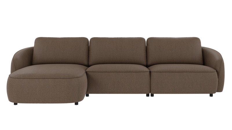 242175 b sb A Norris sofa 4-seater-chaise longue L brown fabric Sandra #103 (c2).
