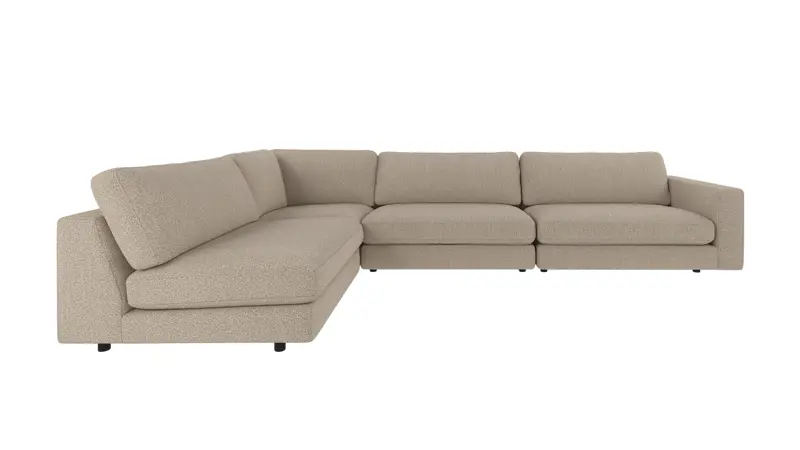 153043 b sb A Duncan corner sofa 2+3-seater open L dark beige fabric Sandra #904 (c2).