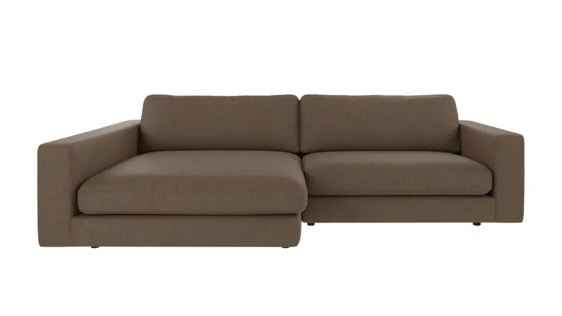 153058 b sb A Duncan sofa 3 seater-chaise longue L brown fabric Sandra #103 (c2).