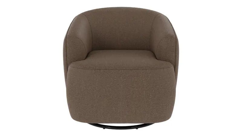 125715 b sb A Dermot lounge chair swivel+swing brown fabric Sandra #103 (c2).