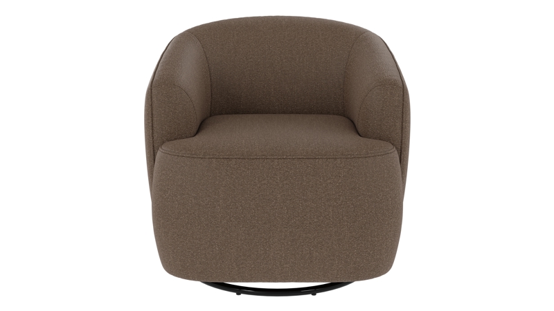 125715 b sb A Dermot lounge chair swivel+swing brown fabric Sandra #103 (c2).