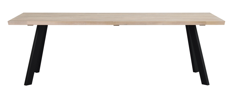 Fred matbord 240 cm whitewash/svart b