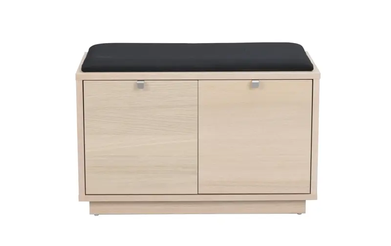 Confetti bänk 2L vitpigmenterad ek/svart tyg a.