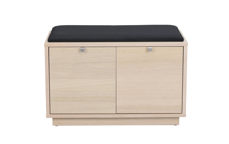 Confetti bänk 2L vitpigmenterad ek/svart tyg a.