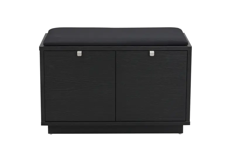 Confetti bänk 2L svartbetsad ek/svart tyg a.