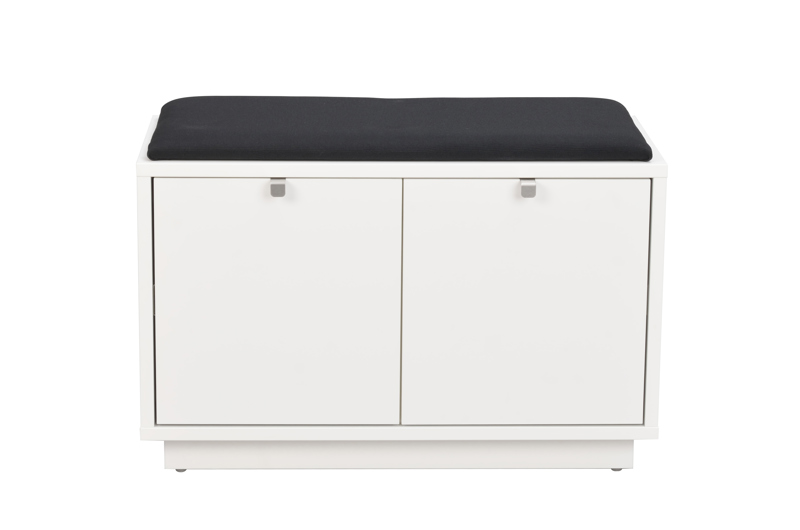 Confetti bänk 2L vit/svart tyg a.