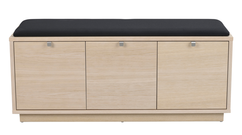 Confetti bänk 3L vitpigmenterad ek/svart tyg a.