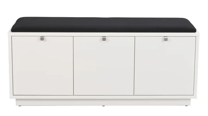 Confetti bänk 3L vit/svart tyg a.