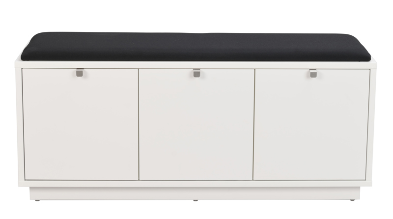 Confetti bänk 3L vit/svart tyg a.