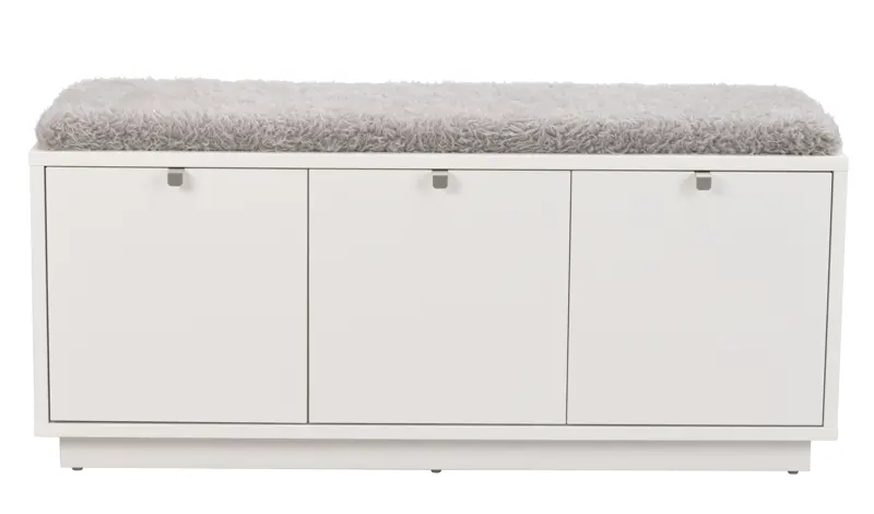 Confetti bänk 3L vit/fårskinnslook a.