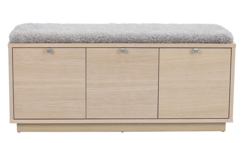 Confetti bänk 3L vitpigmenterad ek/fårskinnslook a.