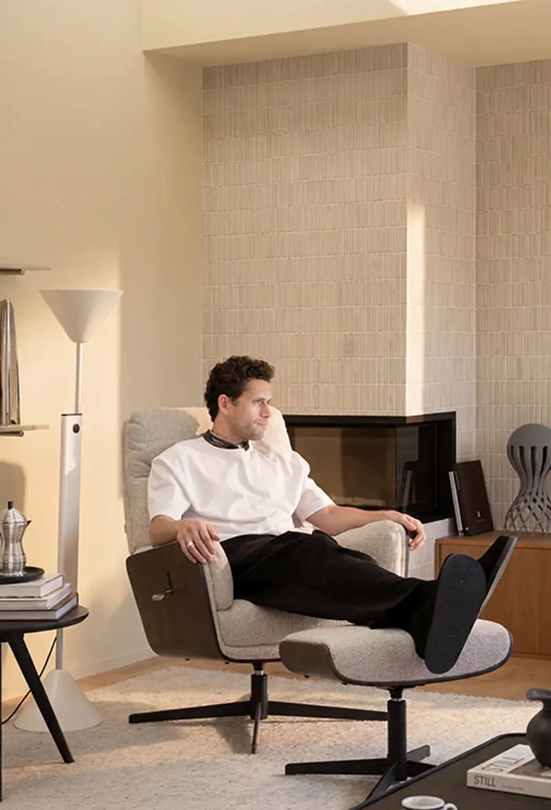Broderick sofa chair and footstool.