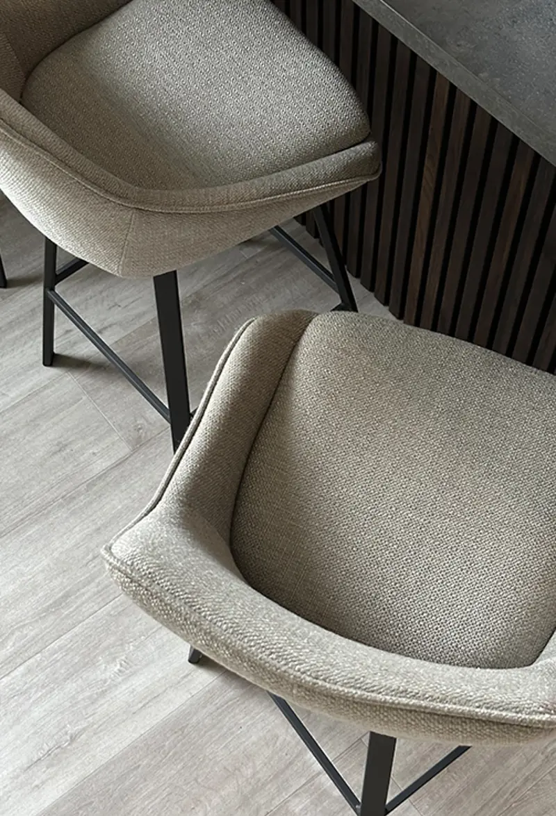 alison grey bar chair grey kitchen closeup