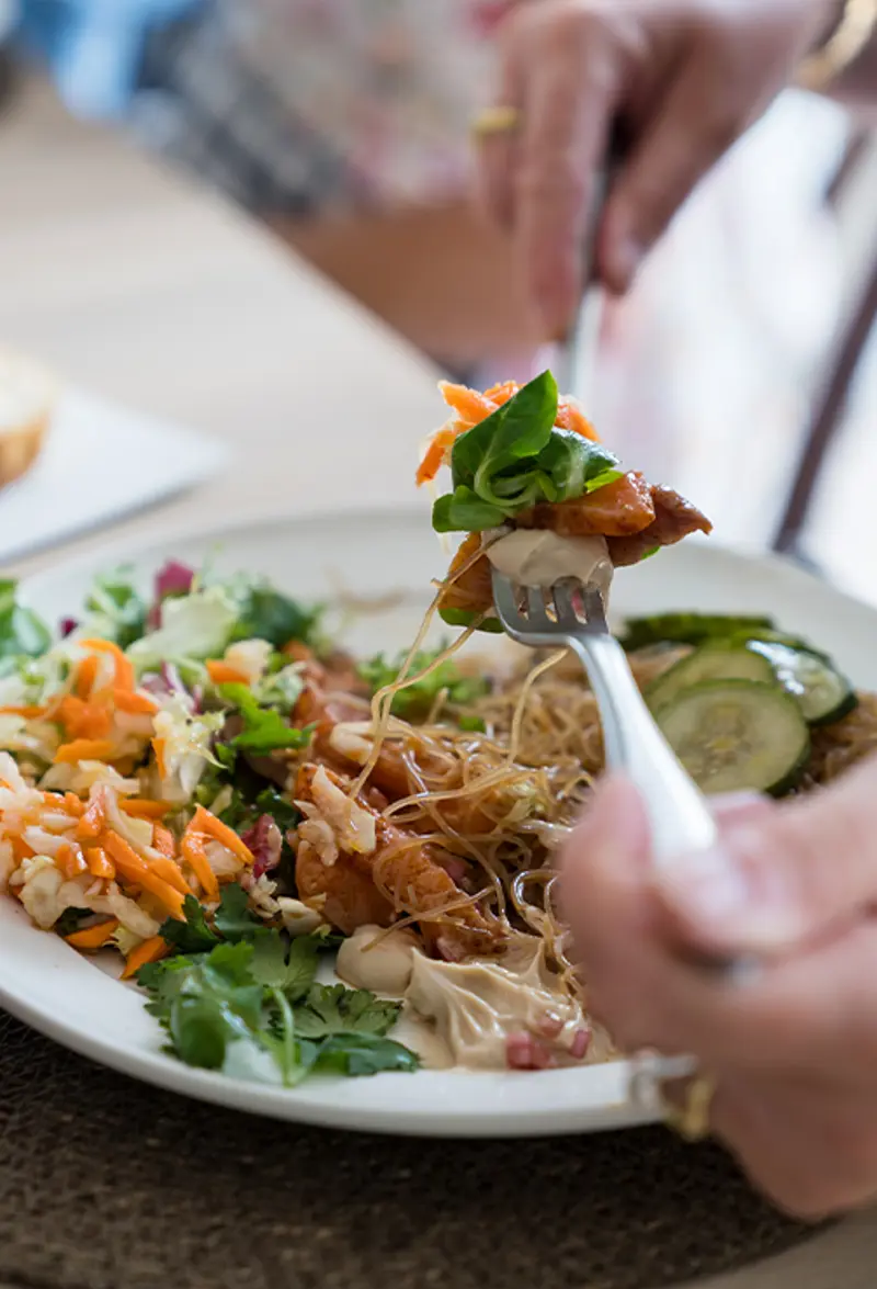 Dinner closeup at gardner dining table ww.