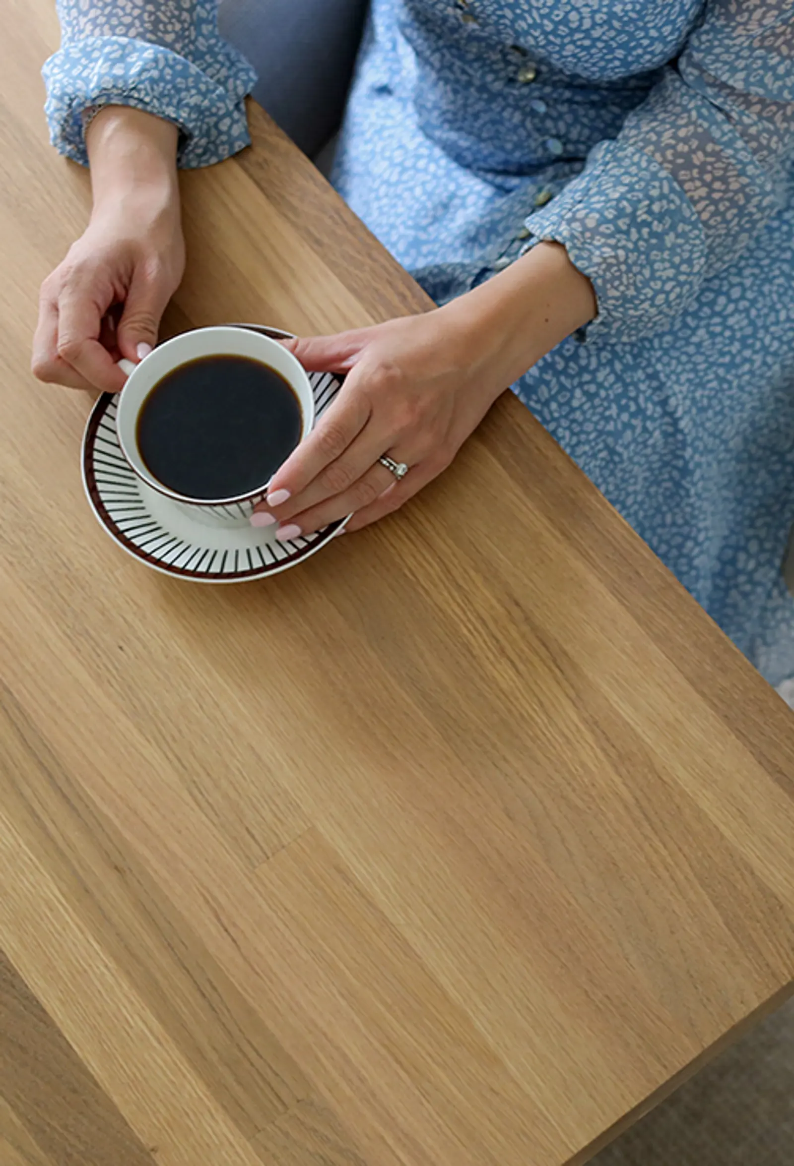 Ellen Fredell coffee cup Emmett table Image portrait px.