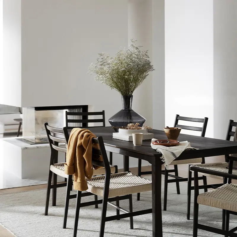 Markham dining table brown harlan chair.