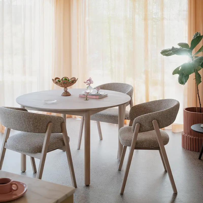 Derrymore dining table barnaby chair whitewash.