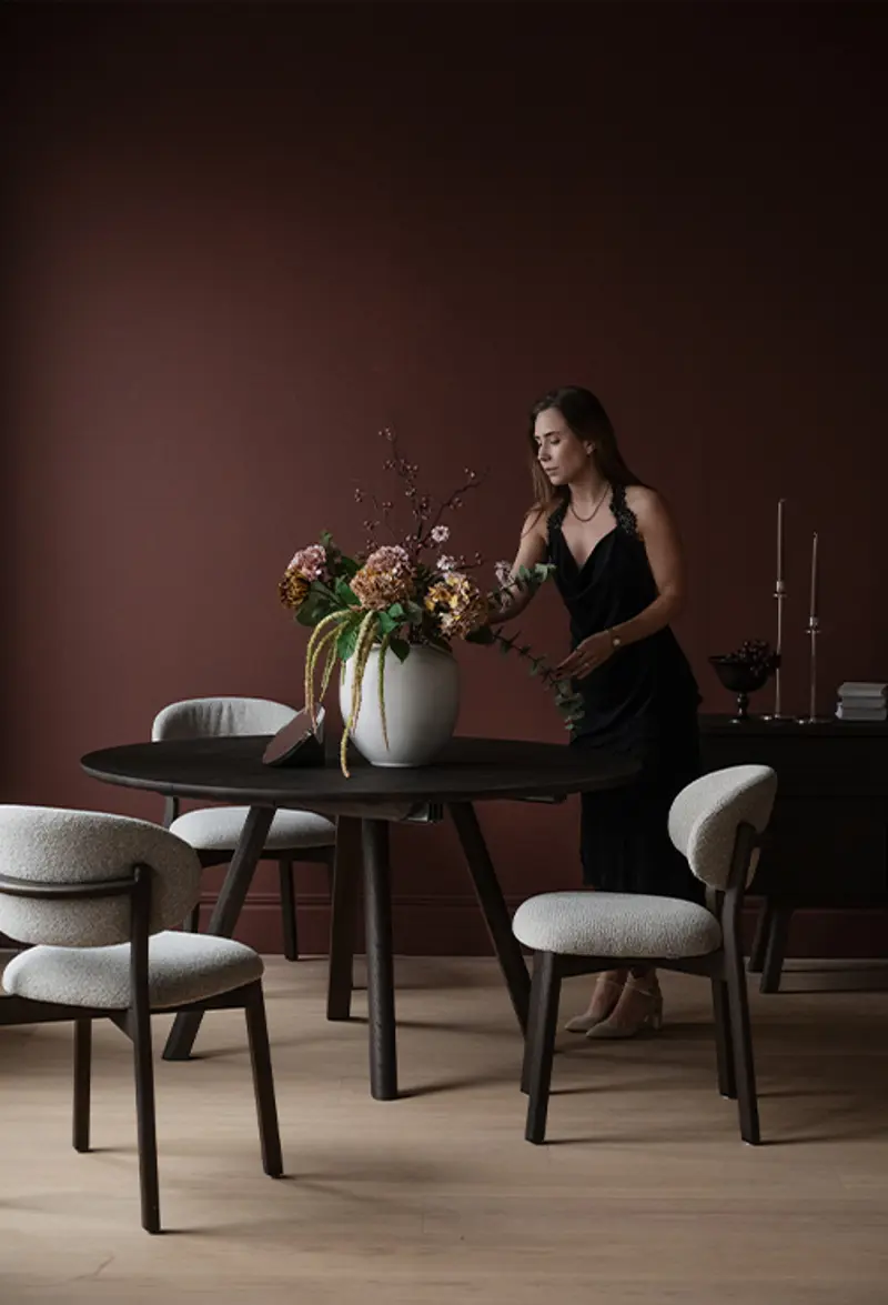 Clapperton dining table brown Patterson dining chair.