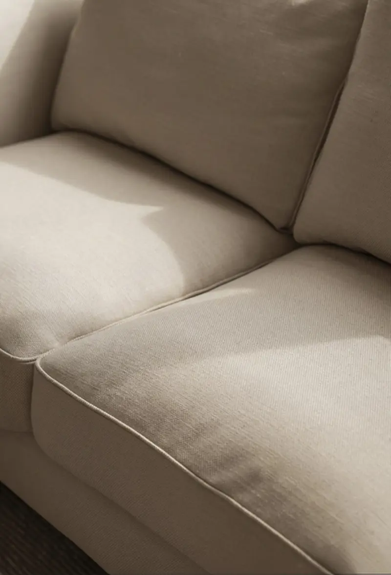 Irvine closeup beige sofa.