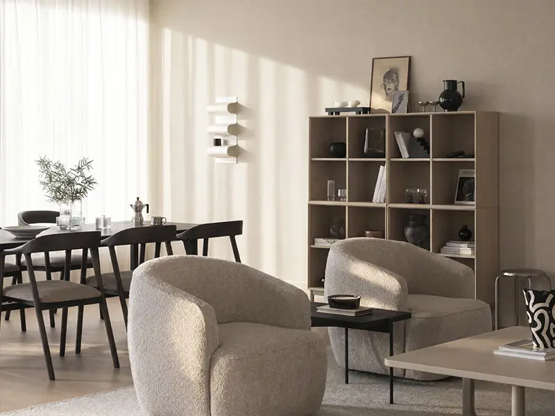 Scottsdale living room white wash consols.