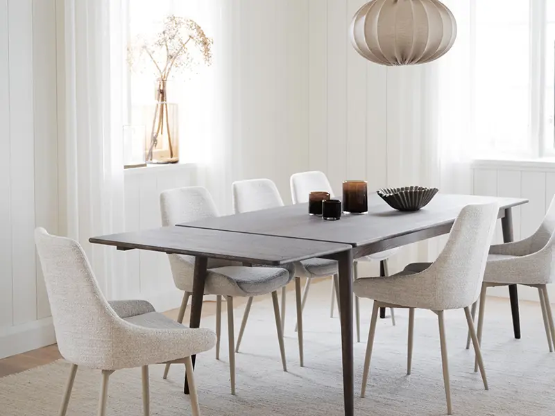 brown dining table Tyler extended.