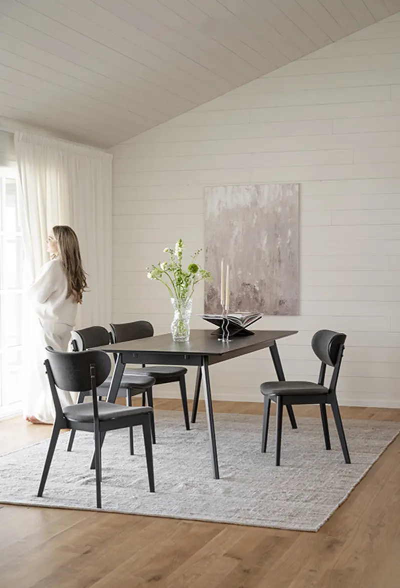 yumi dining table black kato chairs black grey