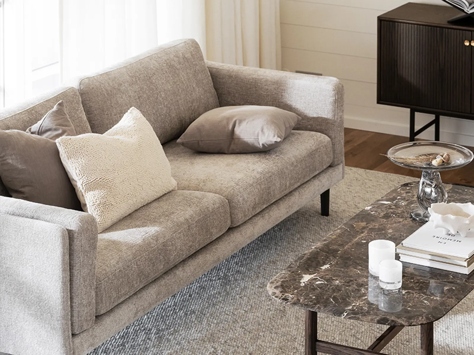 Branden sofa hammond coffee table.