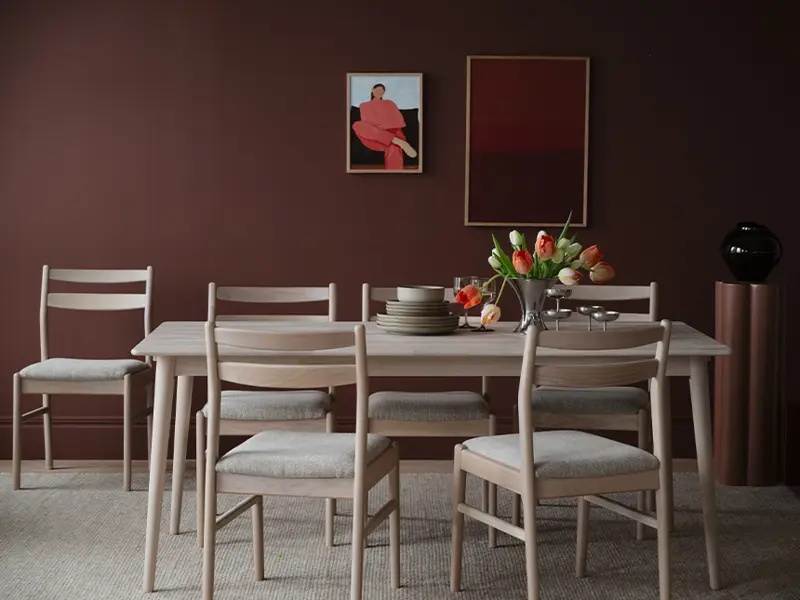 Kerwin dining chair white wash tyler dining table.