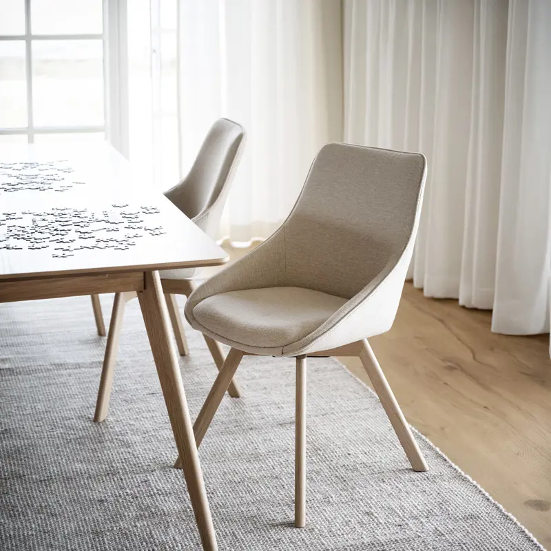 Alison chair beige ww yumi dining table.