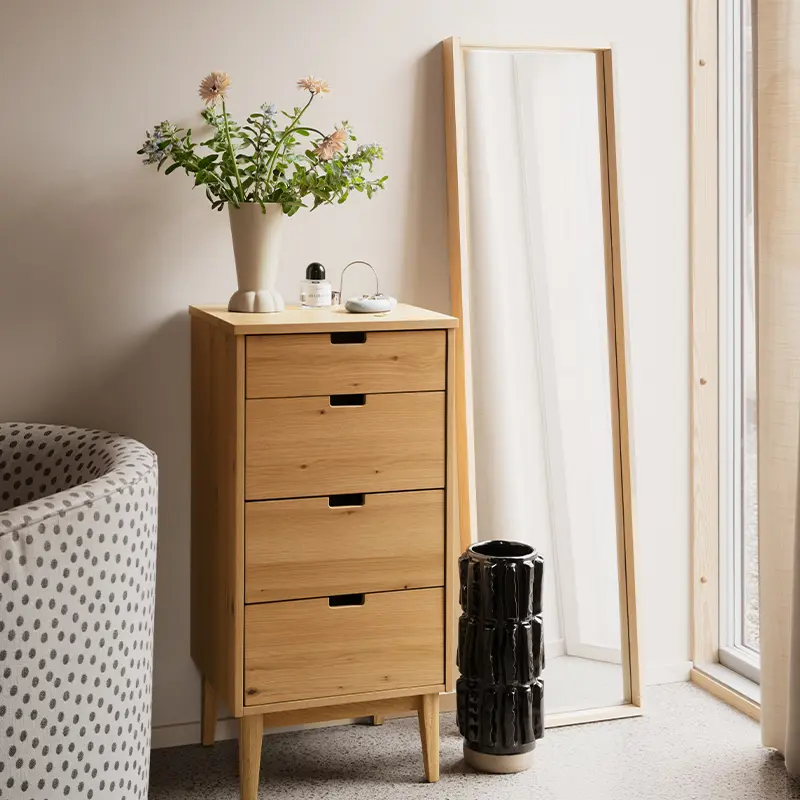Garryson chest oak hallway mirror.
