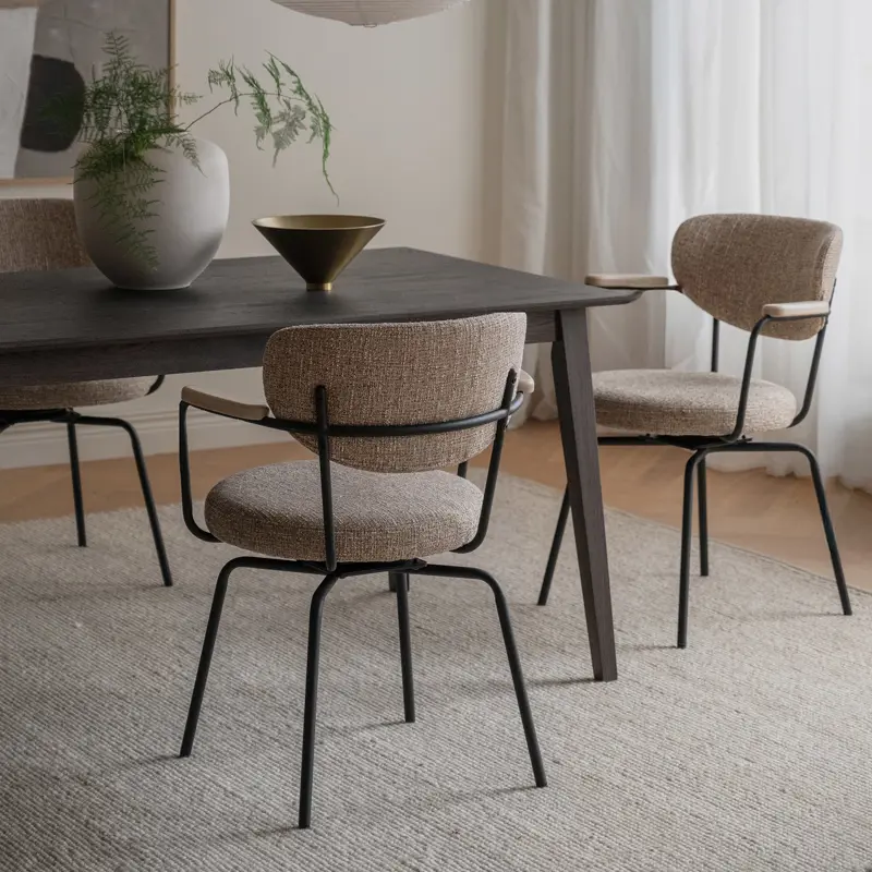 Merrick armchair Filippa dinning table brown.
